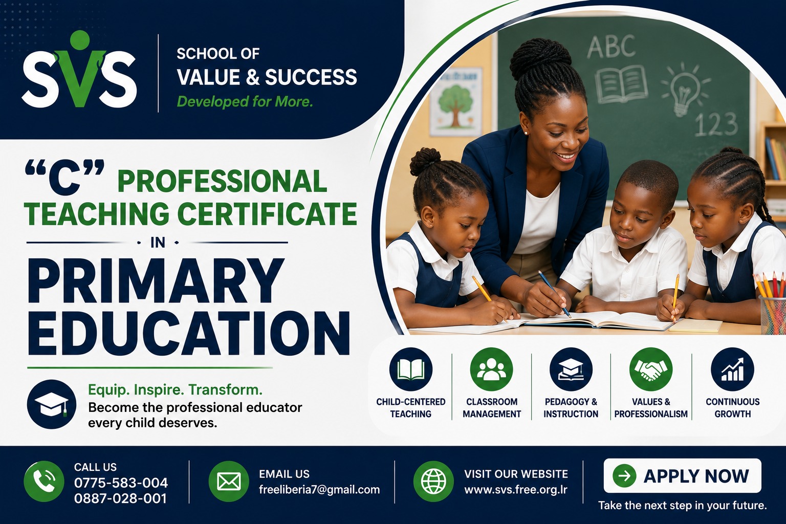 “C” PROFESSIONAL TEACHING CERTIFICATE IN PRIMARY EDUCATION