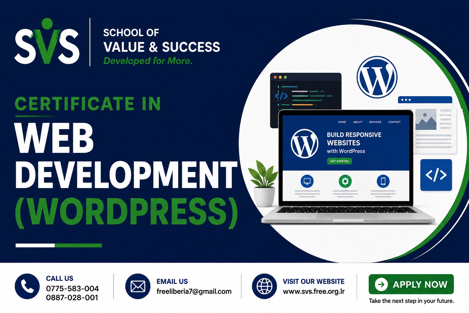 CERTIFICATE IN WEB DEVELOPMENT (WORDPRESS)